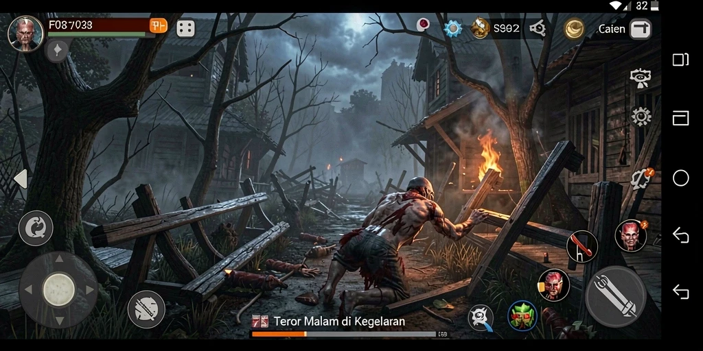 Screenshot F08 menampilkan aksi menegangkan di lokasi menyeramkan.