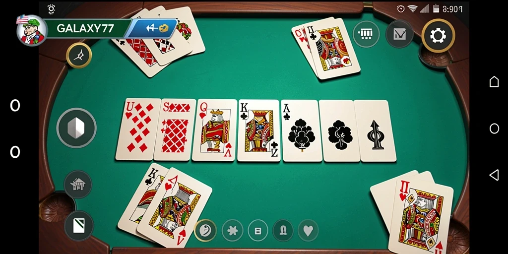 Screenshot utama GALAXY77 yang menampilkan keseruan gameplay Domino.