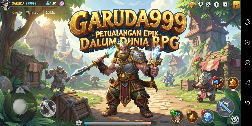 Screenshot gameplay GARUDA999 dengan aksi pertempuran seru di dunia RPG.