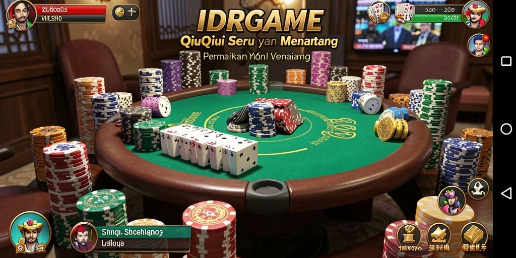 Gameplay seru dalam permainan QiuQiu IDRGAME yang menarik.