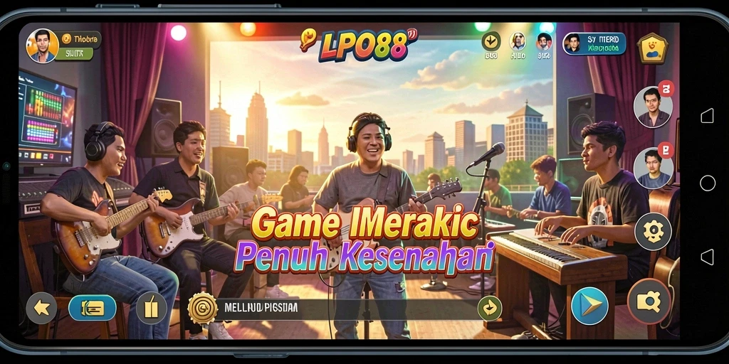 Tampilan gameplay menawan dalam LPO88 yang penuh ritme musik.