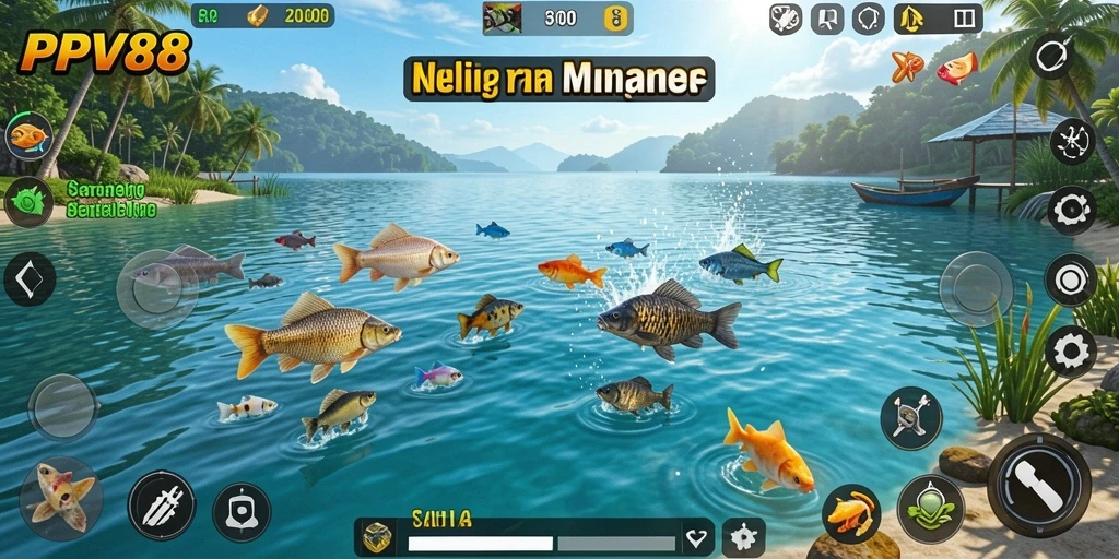 Screenshot gameplay PPV88 menunjukkan pengalaman memancing yang seru dan mengesankan.