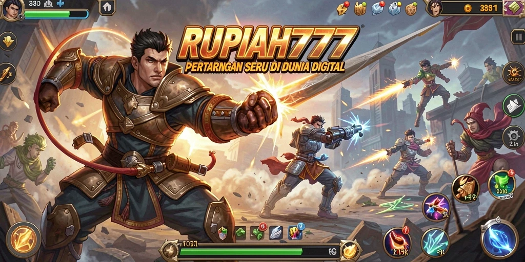 Screenshot dari gameplay RUPIAH777 yang menunjukkan pertarungan seru.