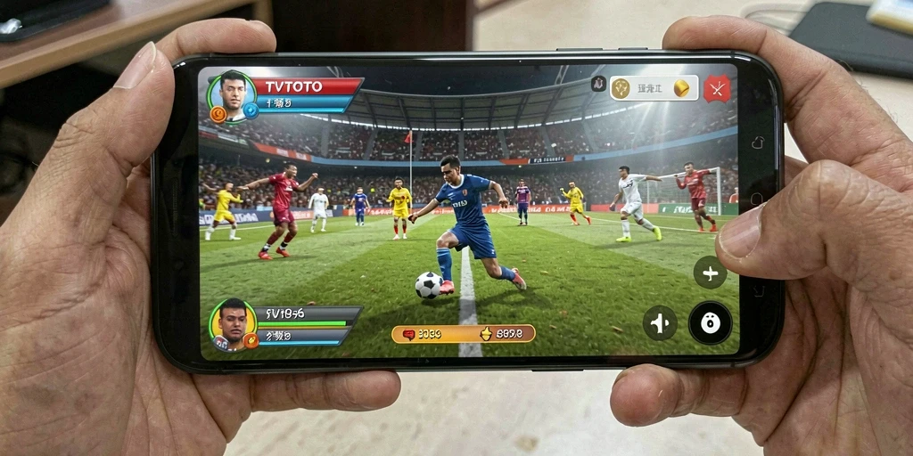 Screenshot utama TVTOTO menampilkan gameplay olahraga yang seru dan interaktif.